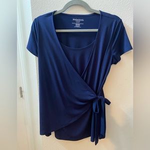Motherhood Maternity/Nursing Top - Navy Blue